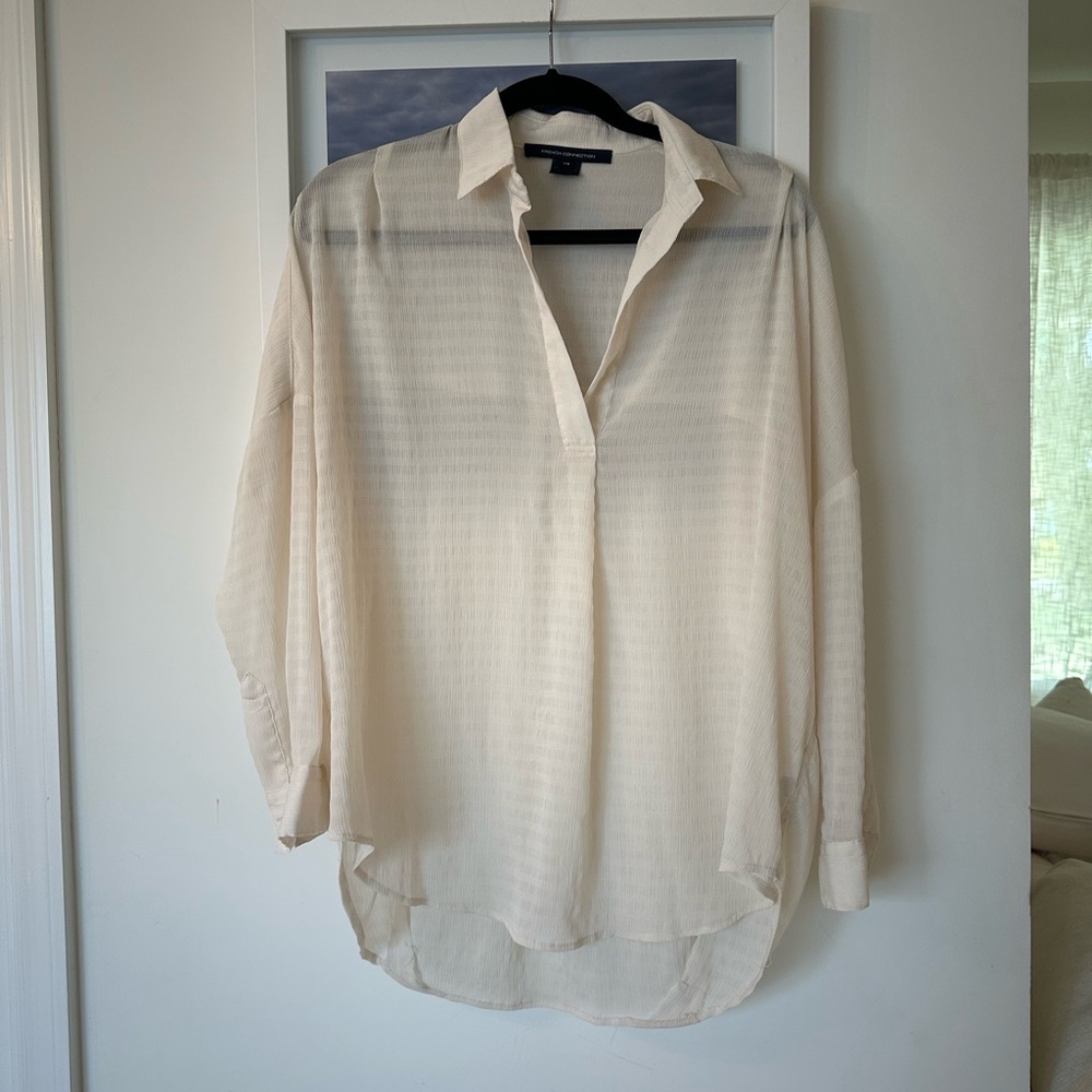 FRENCH CONNECTION Oversize Woman Cream Shirt
